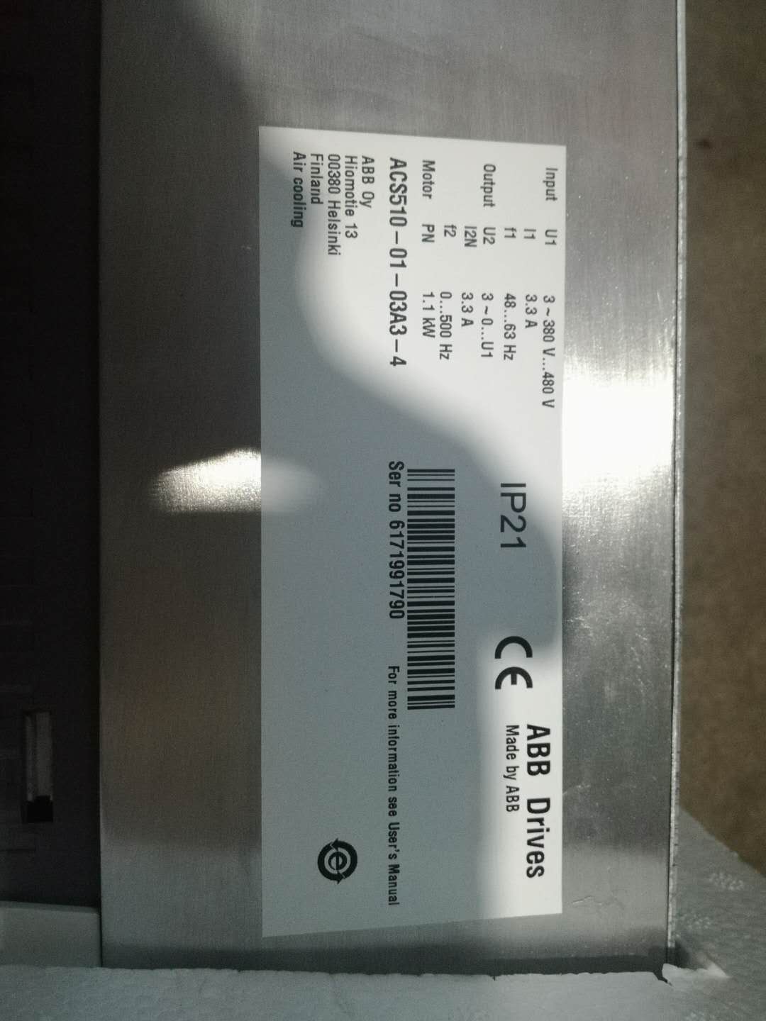 天津 闲置出售  1.1KW ABB变频器 ACS510-01-03A3-4 